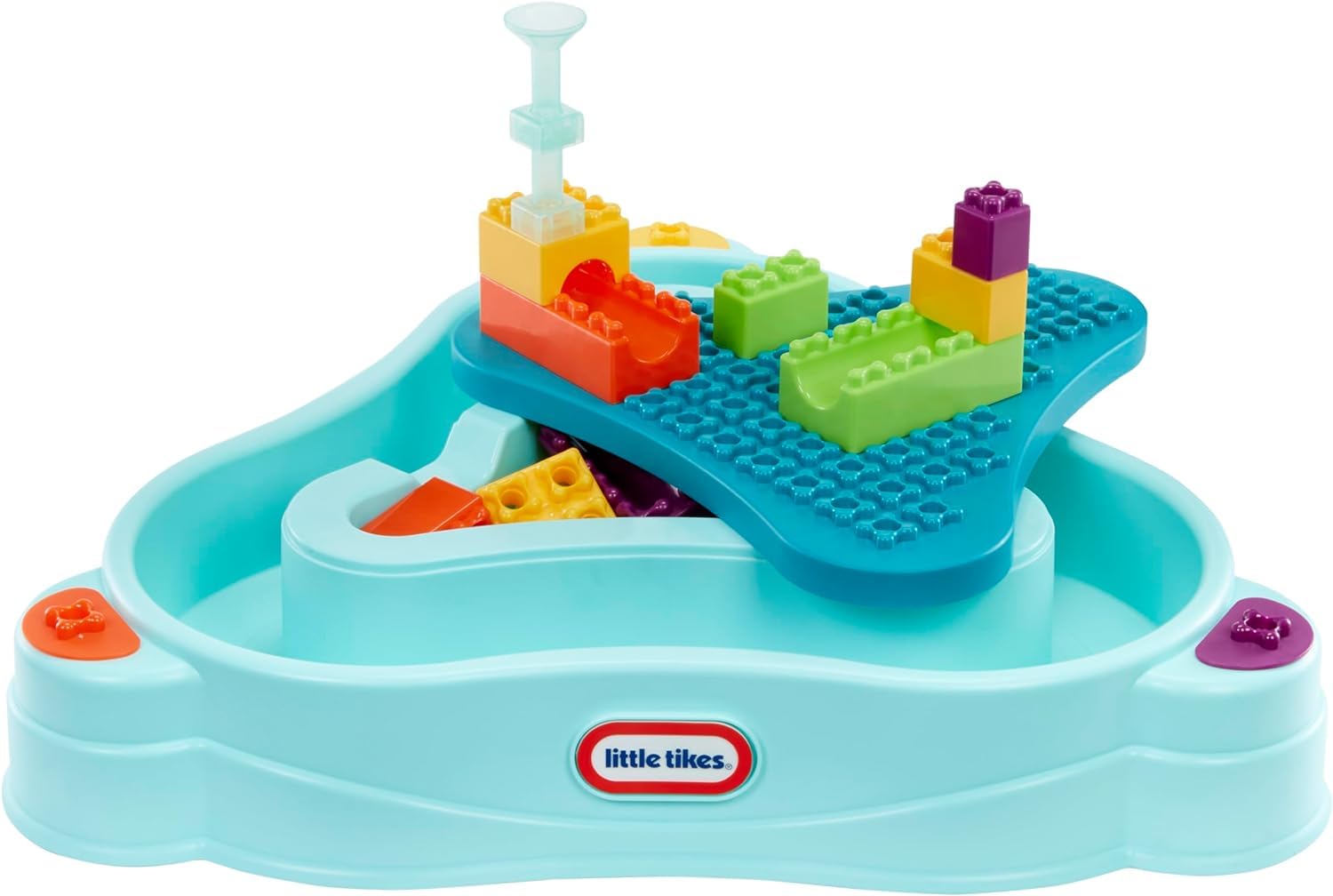 Little Tikes Build & Splash Water Table Con 25 Accessori - Gioco Per Uso Interno Ed Esterno - Tavolo Da Gioco Con Gambe Rimovibili ‘Cresci Con Me’ - Età 1 - 6 Anni