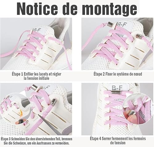 Handshop 2 Paires 6mm Paires Lacets Elastique pour Baskets, Vert – vue 5