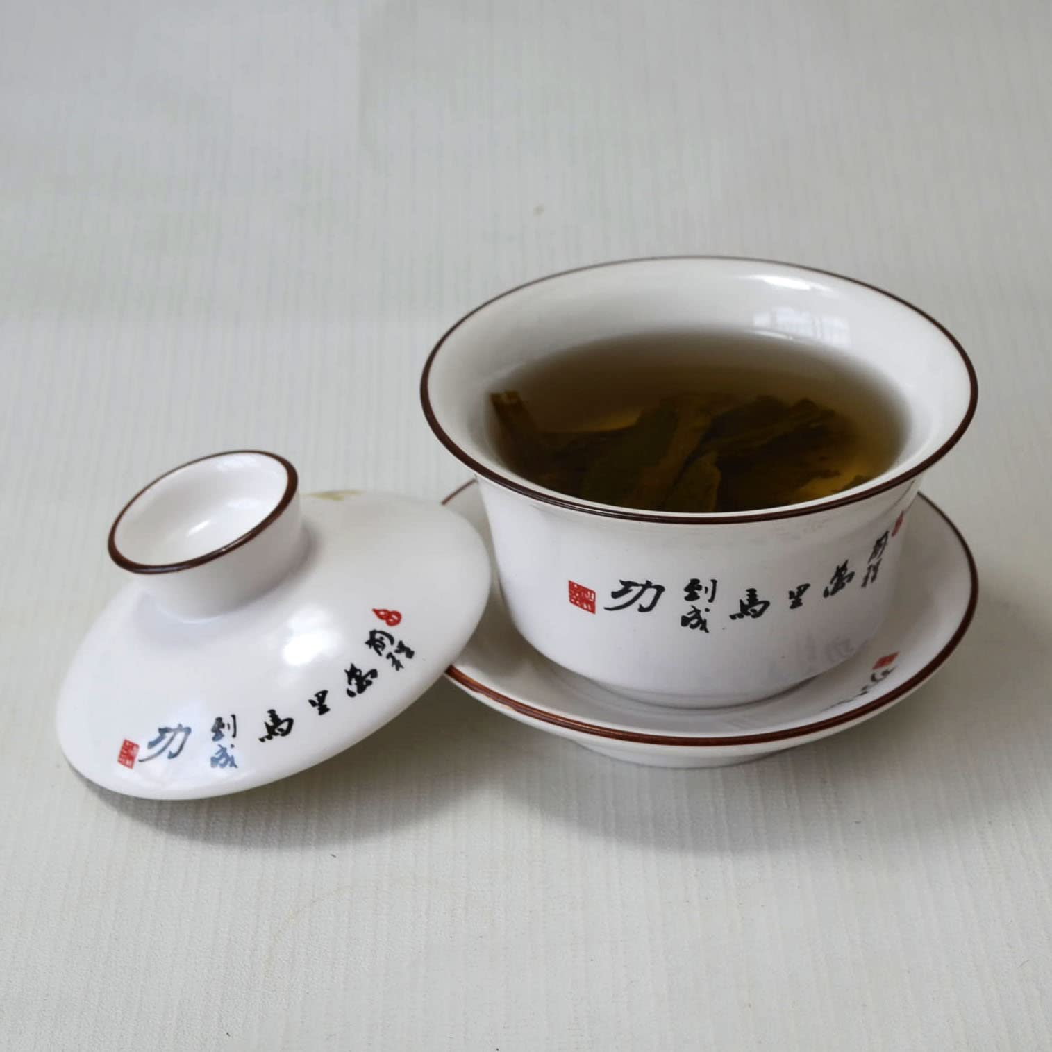 Gaiwan Teacups Chiński kubek do herbaty Tureen Success Sancai Cover Bowl Gongfu Tea Set (Horse)