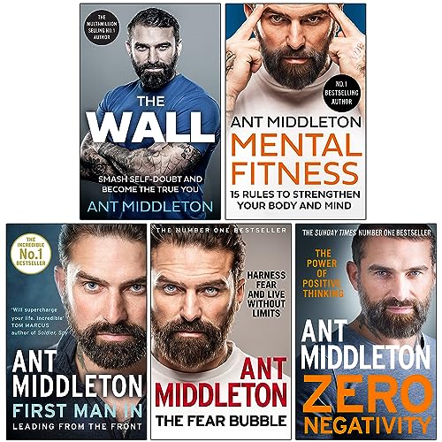 Ant Middleton Collection Ensemble de 5 livres (The Wall [Relié], Mental Fitness, First Man In, The Fear Bubble, Zero Negativity)