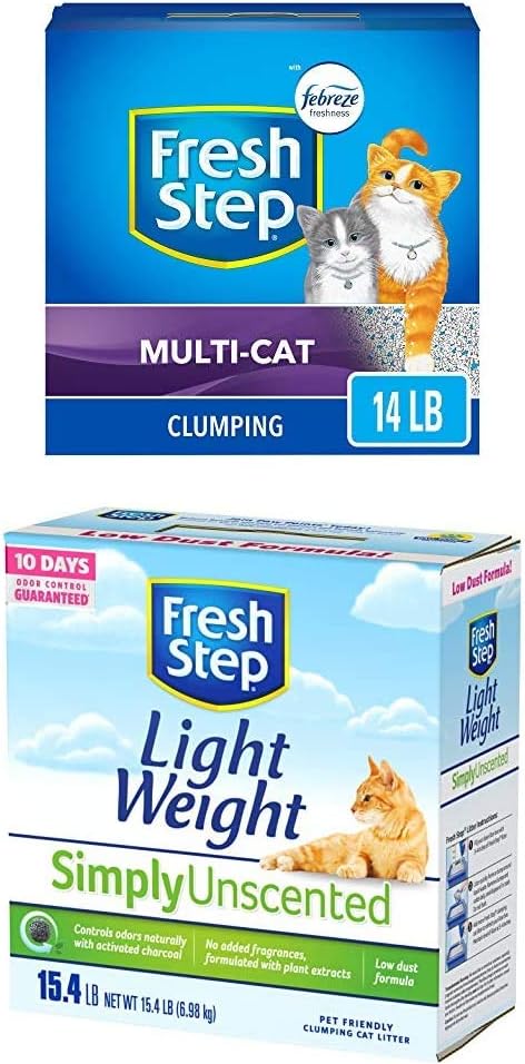 Fresh Step Multi-Cat with Febreze Freshness & Unscented Lightweight Litter