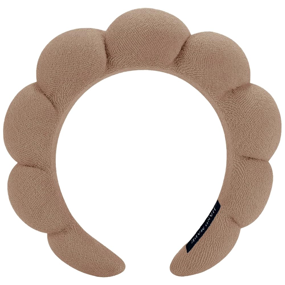 AOENJIE Spa Headbands for Washing Face or Makeup, Sponge Bubble Skincare Headbands, Puffy Terry Cloth Hairband for Women, Skin Care Makeup Headwear