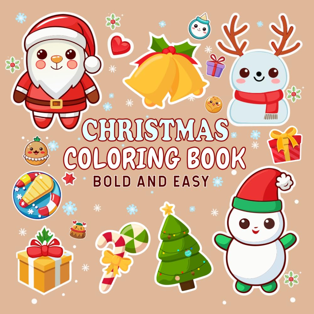 Christmas Coloring Book for Kids Bold & Easy