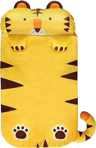 Milo&Gabby Tom Tiger - Saco de dormir, almohada extraíble y relleno de edredón, algodón de 320 hilos