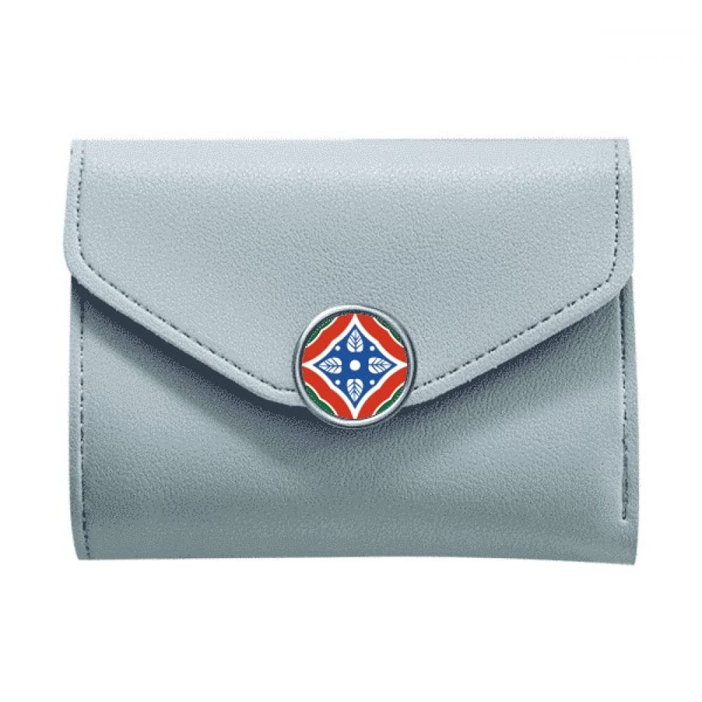 no/noTalavera Style Pattern Decorative Money Pocket Trifold Wallet