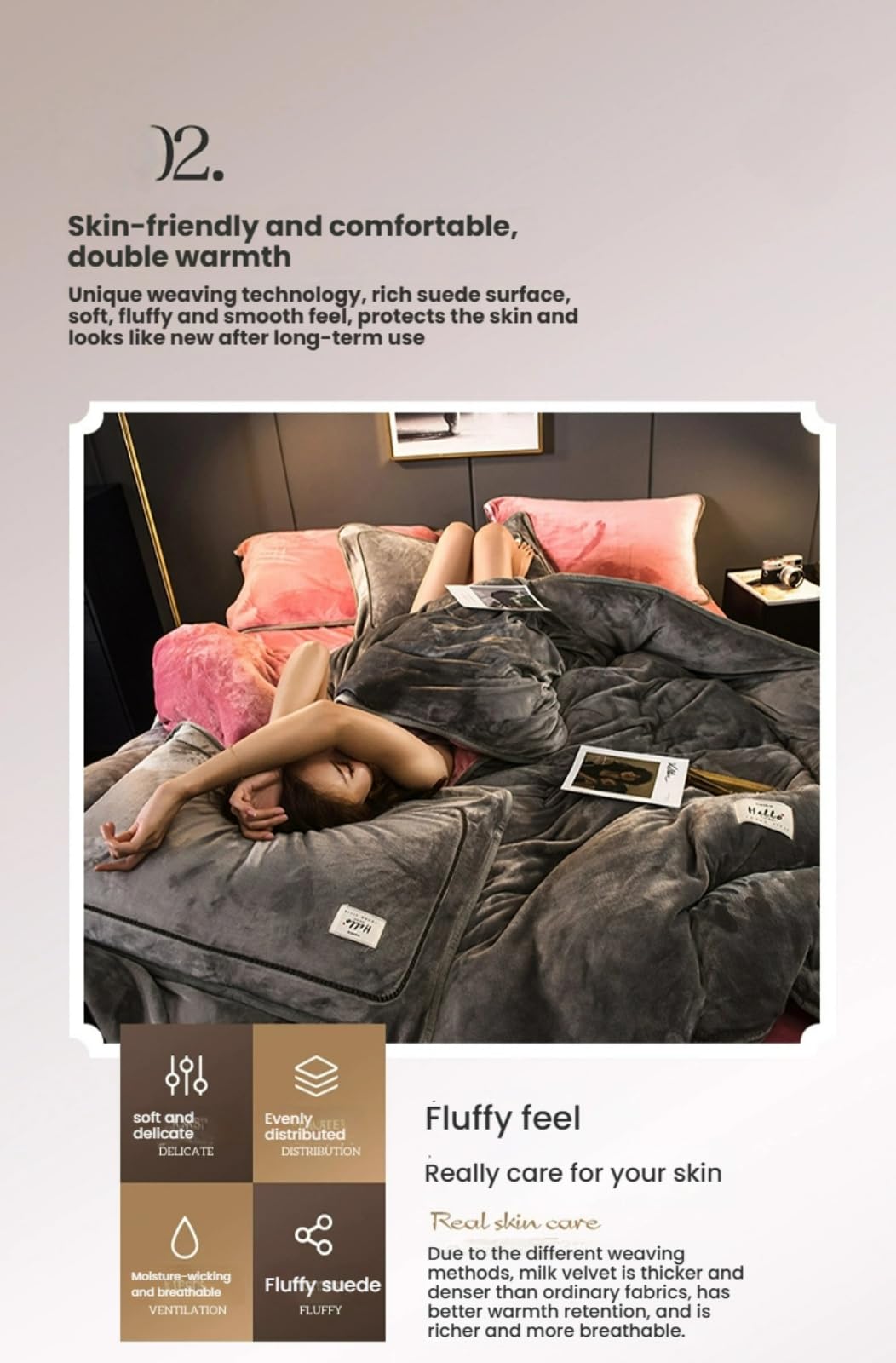 Luxury Baby - Juego de ropa de cama de franela gruesa de 4 piezas, antiestático para el invierno