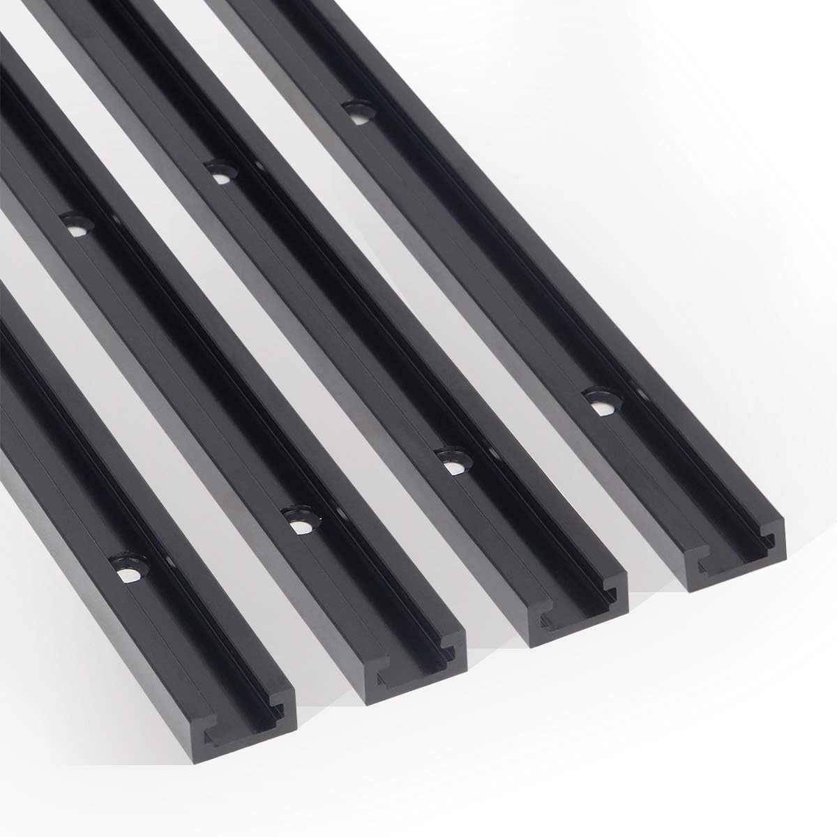 CLEAR STYLET Track 4x48 Inch for Woodworking 2022 Double-Cut Jig Profile Universal T-Tracks with Predrilled Mounting Holes (48 Inch 4 Pack)