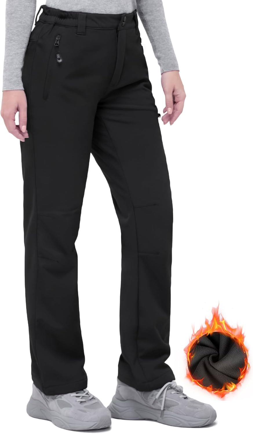 33,000ft Womens Hiking Pants Waterproof Walking Trousers Thermal Fleece Lined Ladies Winter Outdoor Windproof Warm Softshell Hiking Fishing Ski Snow Pants 33,000ft Womens Hiking Pants Waterproof Walking Trousers Thermal Fleece Lined Ladies Winter Outdoor Windproof Warm Softshell Hiking Fishing Ski Snow Pants