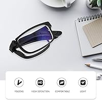 Vista 7 de EXCEART - 2.50 gafas de miopía plegables gafas de lectura negras de miopía gafas de larga distancia con estuche portátil