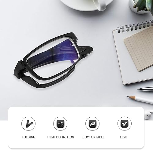 Miniatura 7 de EXCEART - 2.50 gafas de miopía plegables gafas de lectura negras de miopía gafas de larga distancia con estuche portátil