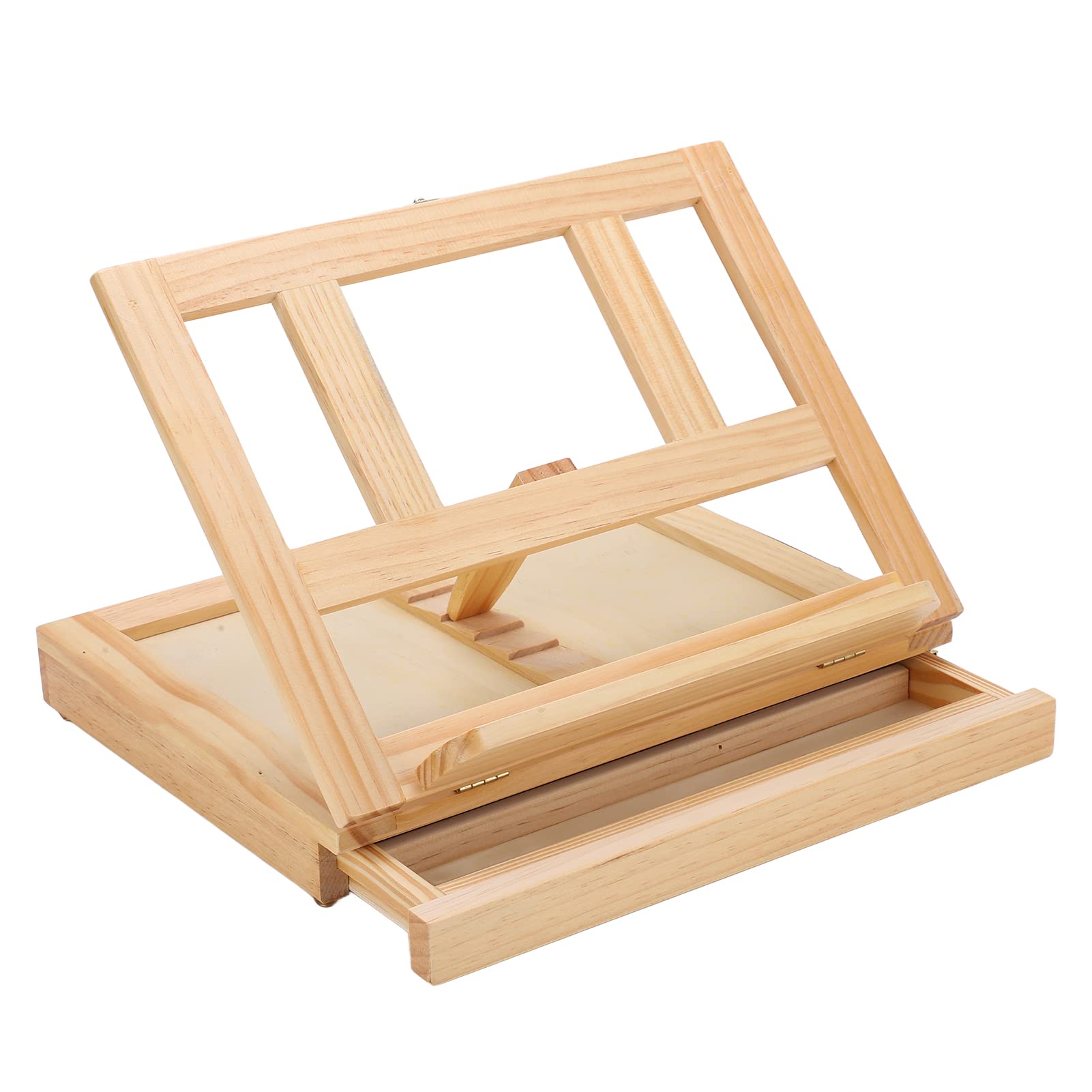 Caballete de Mesa Plegable de Madera, con Cajón de Almacenamiento para