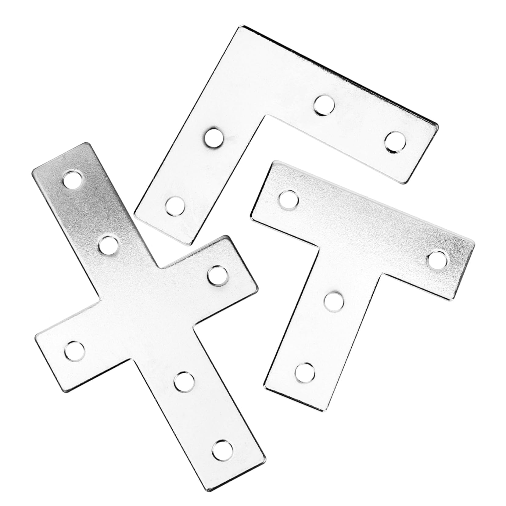 FUNOMOCYA 1 Set Silver Aluminum L Shape Mending Plate Furniture Corner Braces Right Angle Corner Brackets Flat Corner Braces