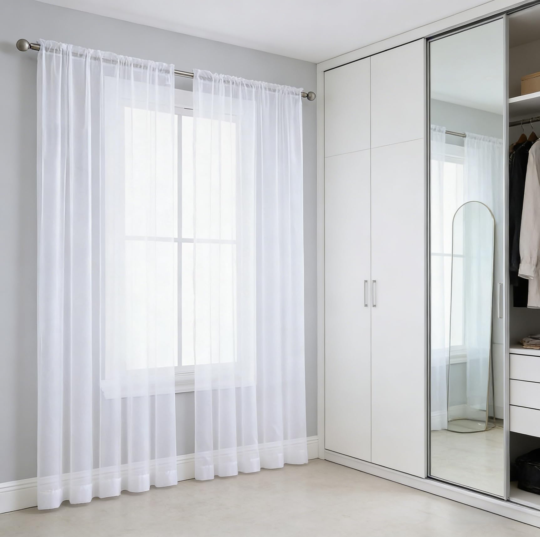 Rideaux voilage anti-UV et lumière filtrer pour séparation chambre