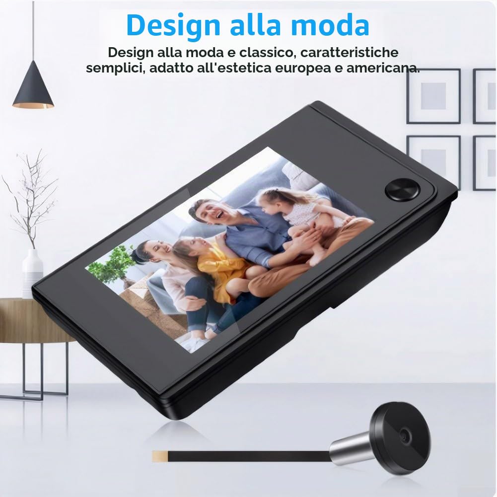 Spioncino digitale per porta, 720P HD con visione a 120 gradi, schermo interno da 3,5 pollici, telecamera elettronica per la sicurezza domestica