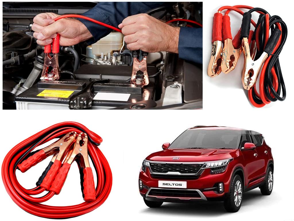 Car Heavy Duty Auto Jumper Cable Battery Booster Wire Clamp with Alligator Wire (7ft, 500 AMP), Red & Black for Kia Seltos-image-12