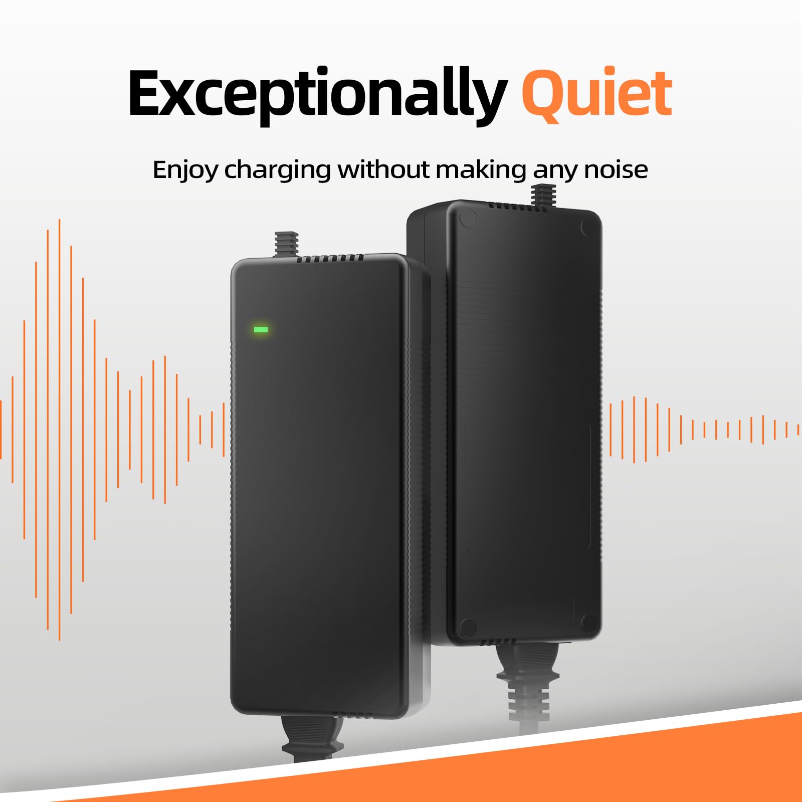 HumsiENK 12V 20A LiFePO4 Chargeur, matériau du boîtier en Plastique, Plus léger, Moins de Bruit, Chargeur Intelligent AC-DC à Charge Lente, Prend en Charge la Charge Rapide