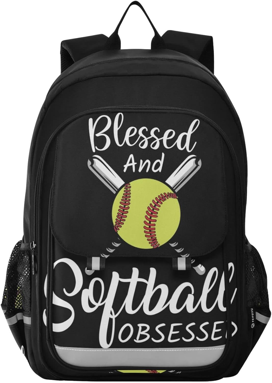 Softball Baseball Backpack School Bag Lightweight Laptop Backpack Student Travel Daypack with Reflective Stripes