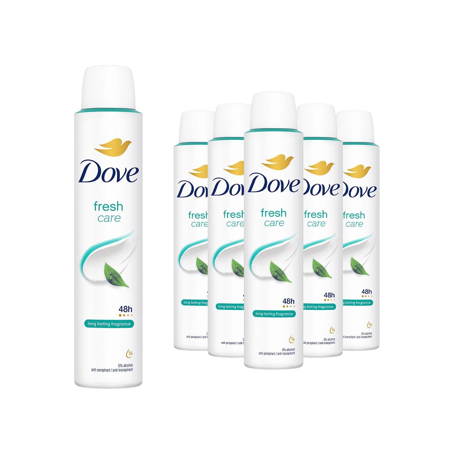 Dove Fresh Anti-Perspirant Deodorant Spray Pack Of 6 With Â¼ Moisturising Cream For 48 Hours Of Protection 200 Ml