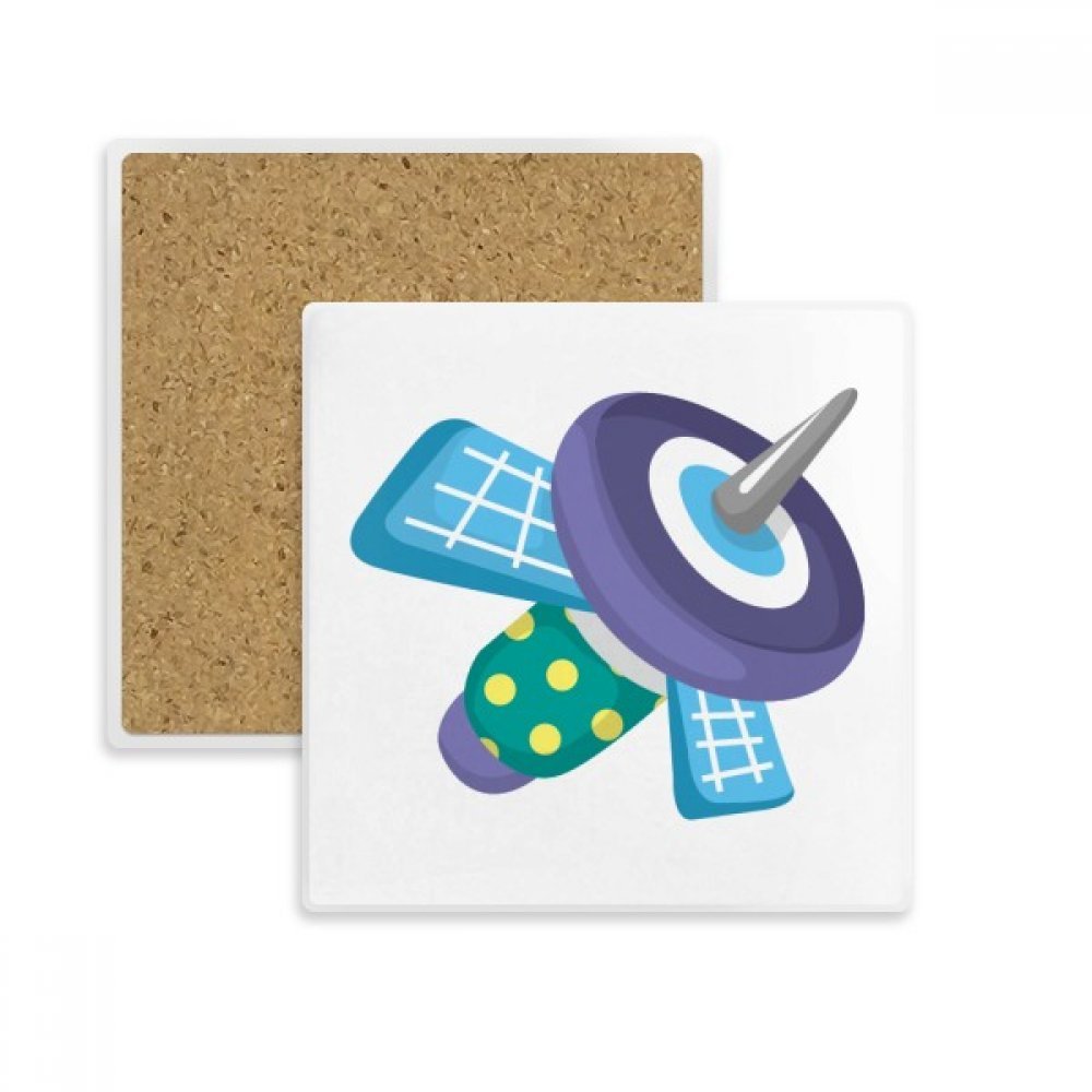 Coaster absorbant carré avec motif alien monstre et satellite pour tasse