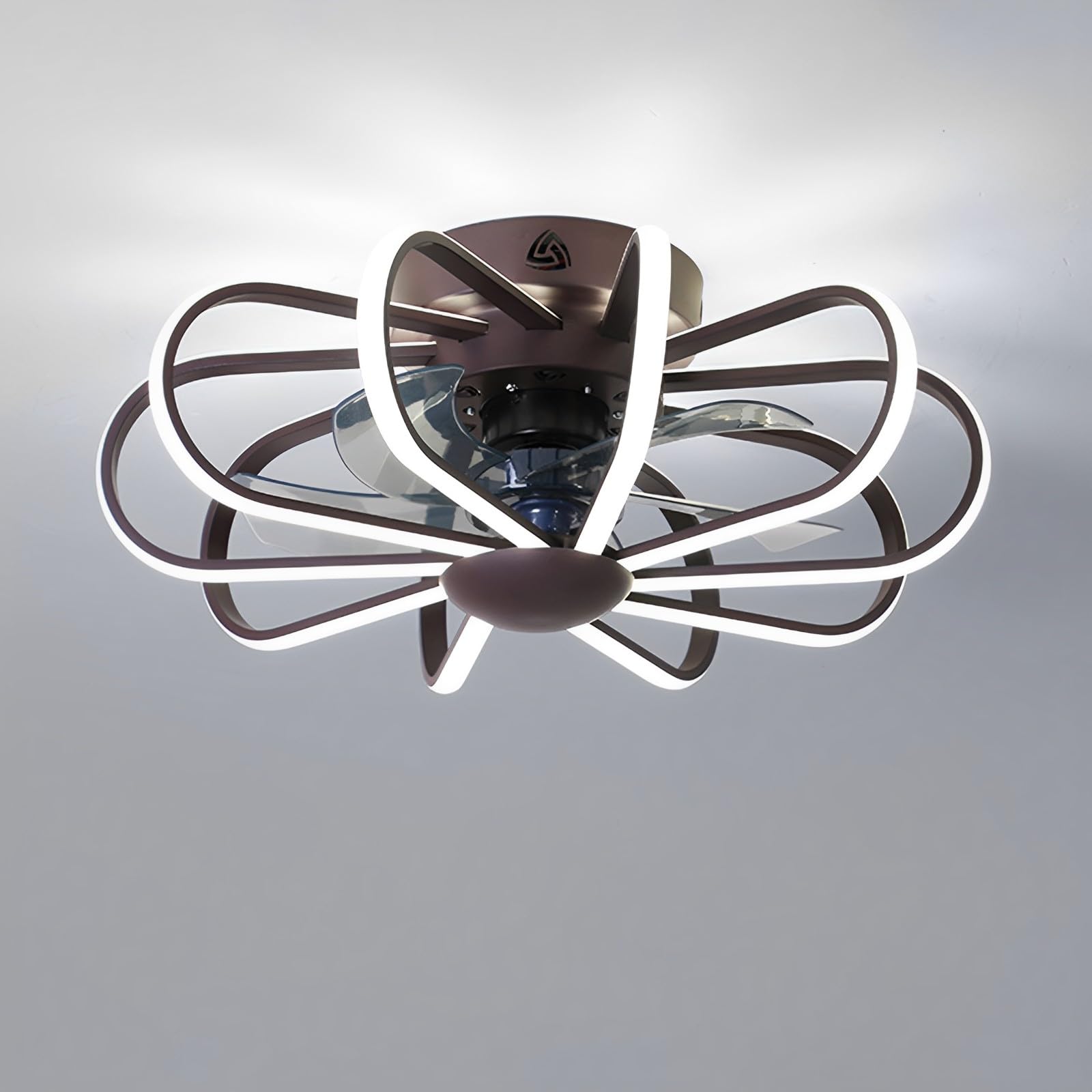 KXEcoLife 23in Ceiling Fans with Light Indoor Remote 3 Speeds Fan 112W LED Lighting Creative Mute for Bedroom Dining Room Living