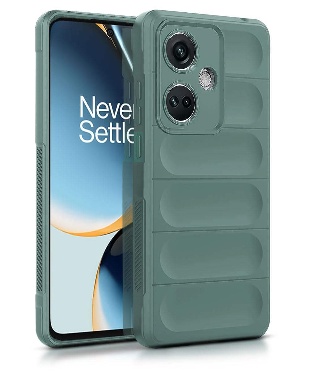 WOW IMAGINE Ultimate Silicon Back Cover Case for 1+ OnePlus Nord CE 3 5G | Military Grade Drop Protection Shockproof Bumper | Anti-Slip Grip | Scratch Proof Micro-Fibre Cloth Inside (Forest Green)