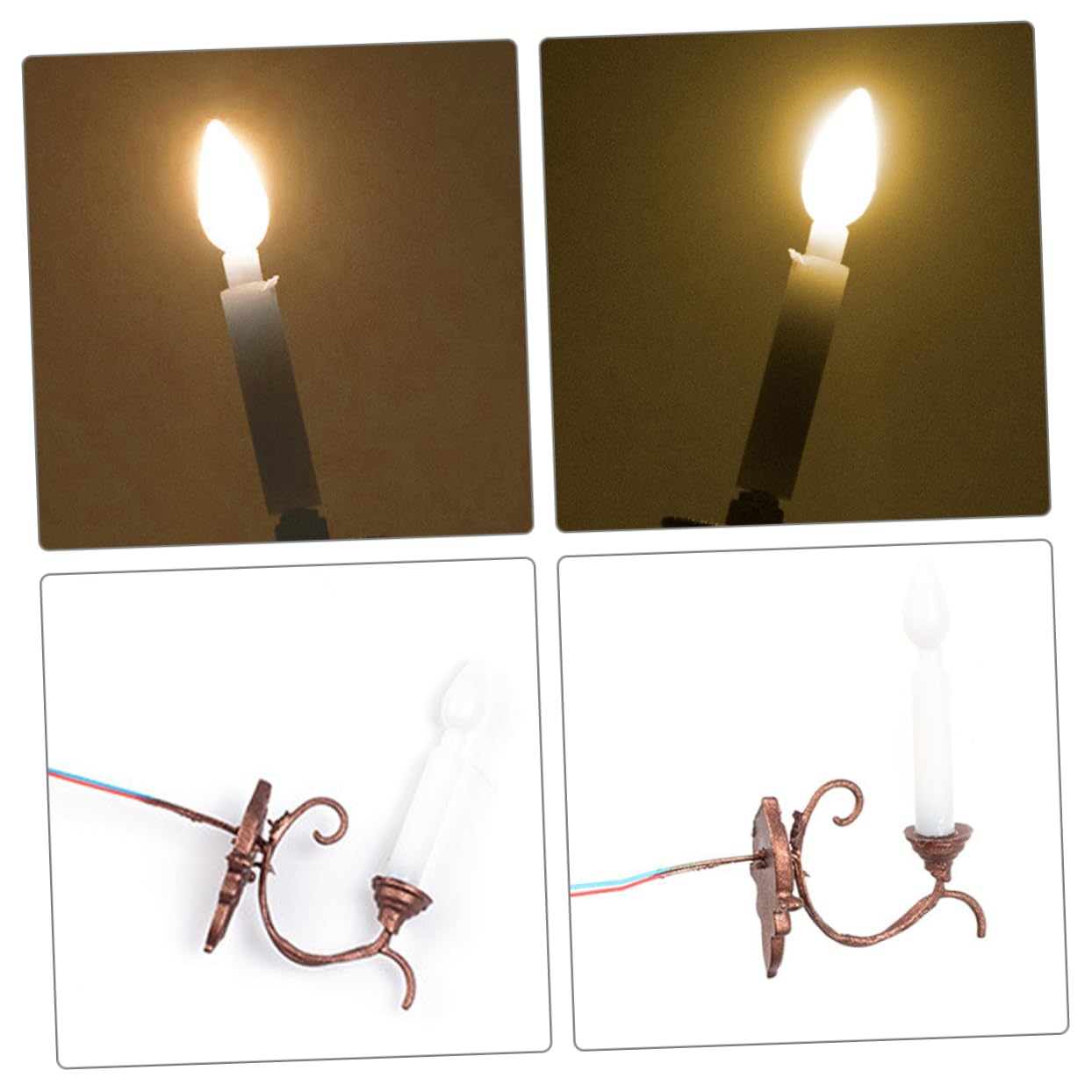 ibasenice 5pcs Mini House Wall Lamps Decorative LED Landscape Lights for Sand Table Model Realistic Illumination for Miniature Home Warm Glow Antique Finish