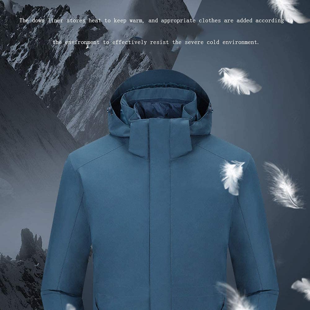 MU Hombres 3 en 1 Chaqueta de Esquí Impermeable Chaqueta de Snowboard de Montaña Abrigo de Nieve de Invierno con Espesas de la Chaqueta de Fondo Antiestático/Black/S