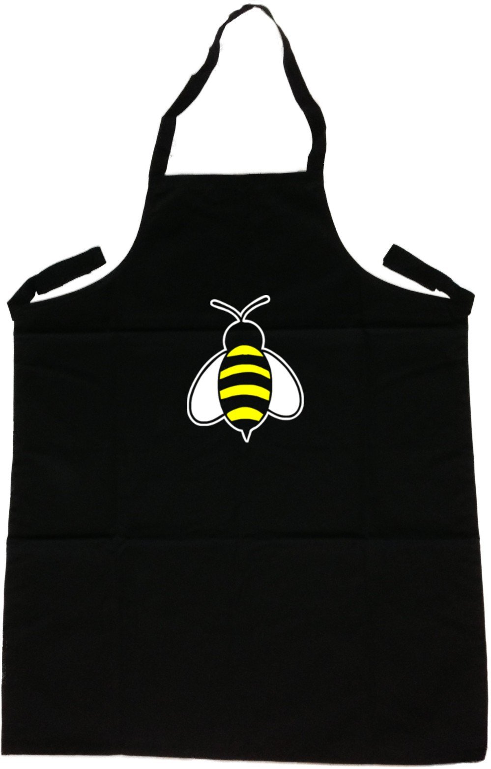 TeeTreeDesigns Bee Black Apron (White print)