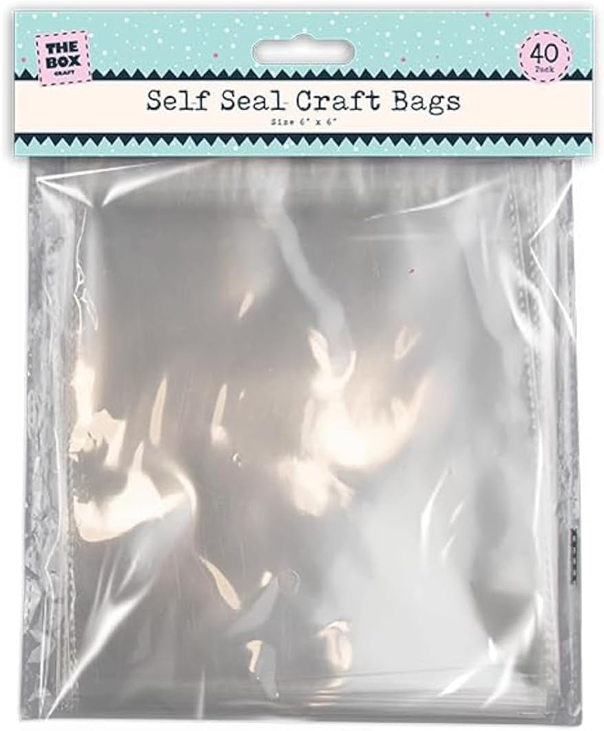 Self Seal Craft Bags Square/Rectangle Cellophane – Ideal for Craft, Storage, Gifting, Cards, Amazon FBA packaging (6 x 6″ Square – Pack of 40) Self Seal Craft Bags Square/Rectangle Cellophane – Ideal for Craft, Storage, Gifting, Cards, Amazon FBA packaging (6 x 6″ Square – Pack of 40)