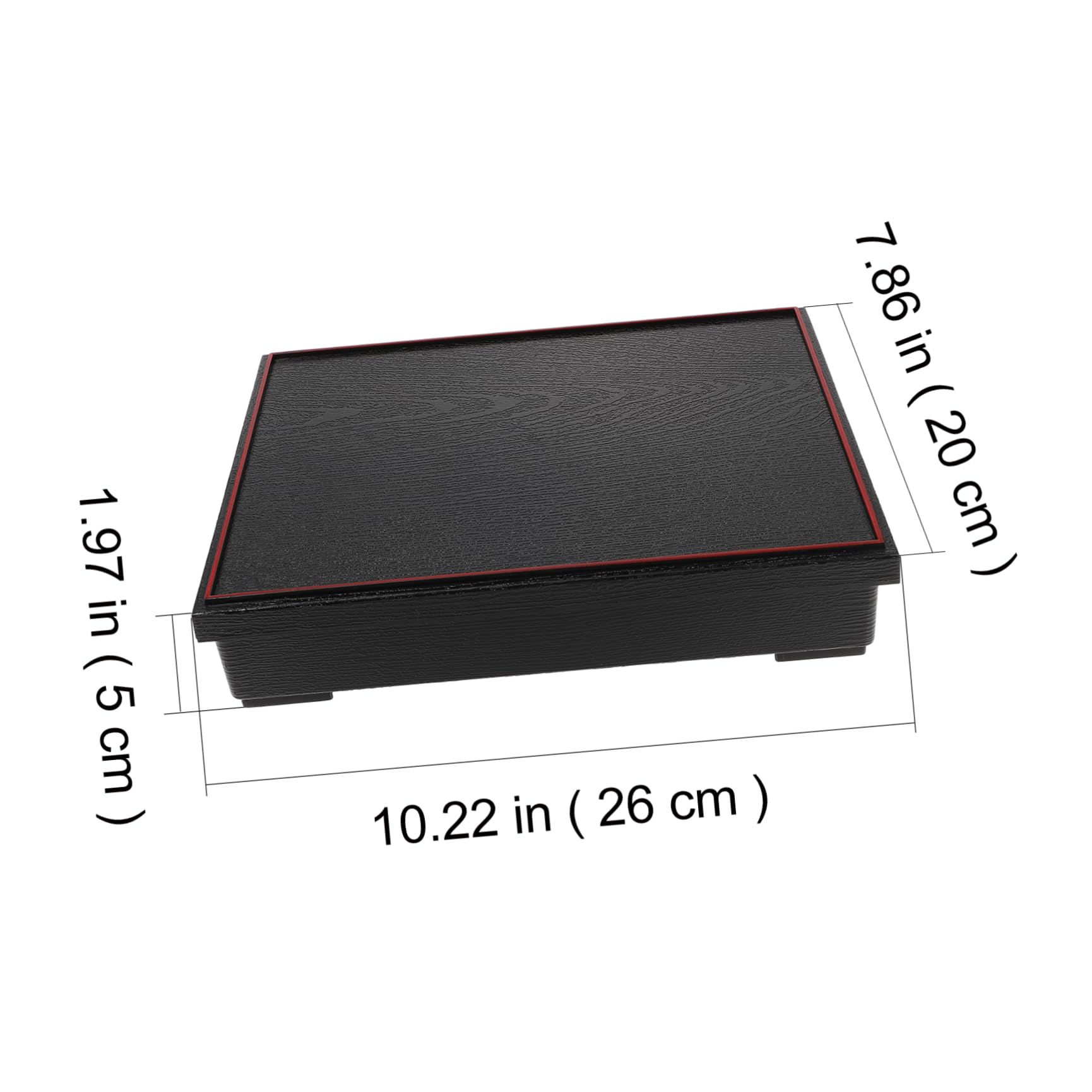 PRETYZOOM Boîte Bento Japonaise Noire 27x21cm en Abs, Compartiments | Présent Rentrée, Boîte à Sushi et Emballage de Plateau à Sushi, Léger et Portable pour École ou Camping