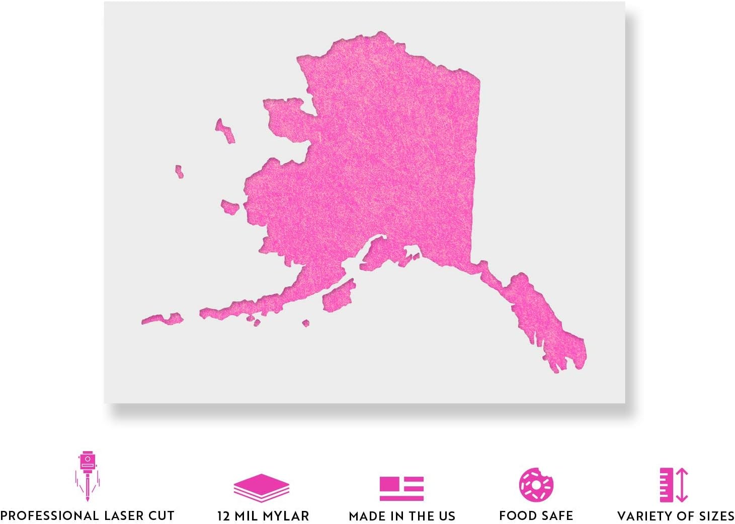 Alaska State Stencil - Durable for Memorial Day and July Fourth Crafts, State Decor, State Shape