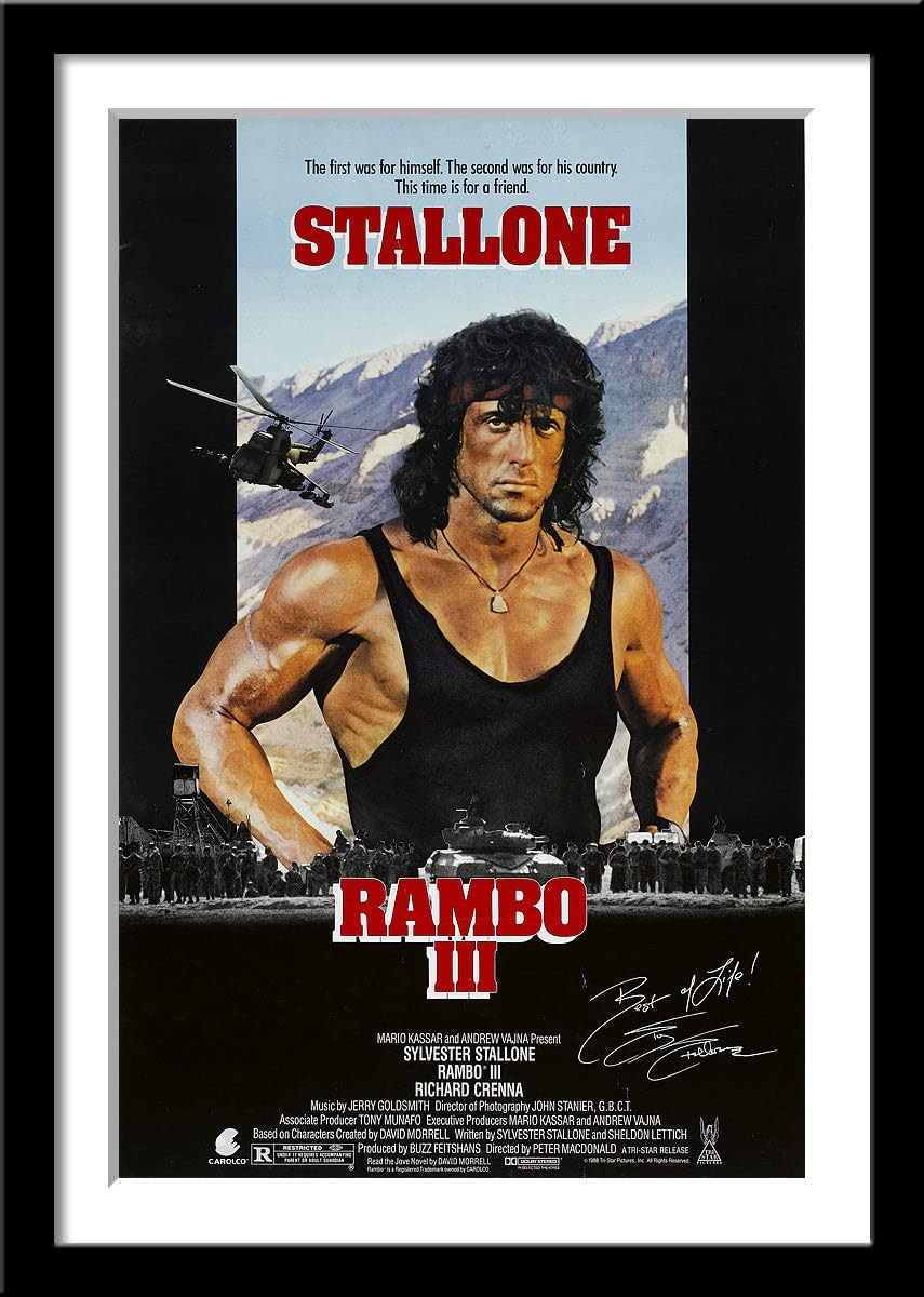Tallenge - Rambo III - Sylvester Stallone - Hollywood Action Movie Poster� - Extra Large Poster Framed (Paper,24x34 inches, Multicolour)
