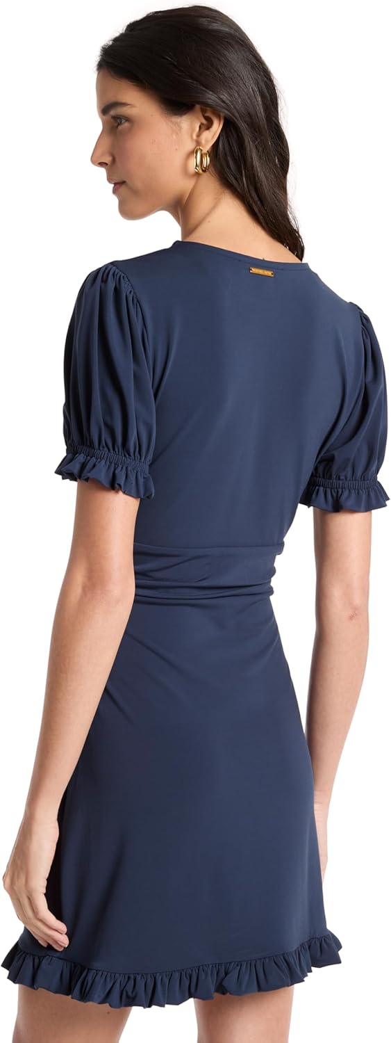 Michael Kors Women's V Neck Ruffle Mini