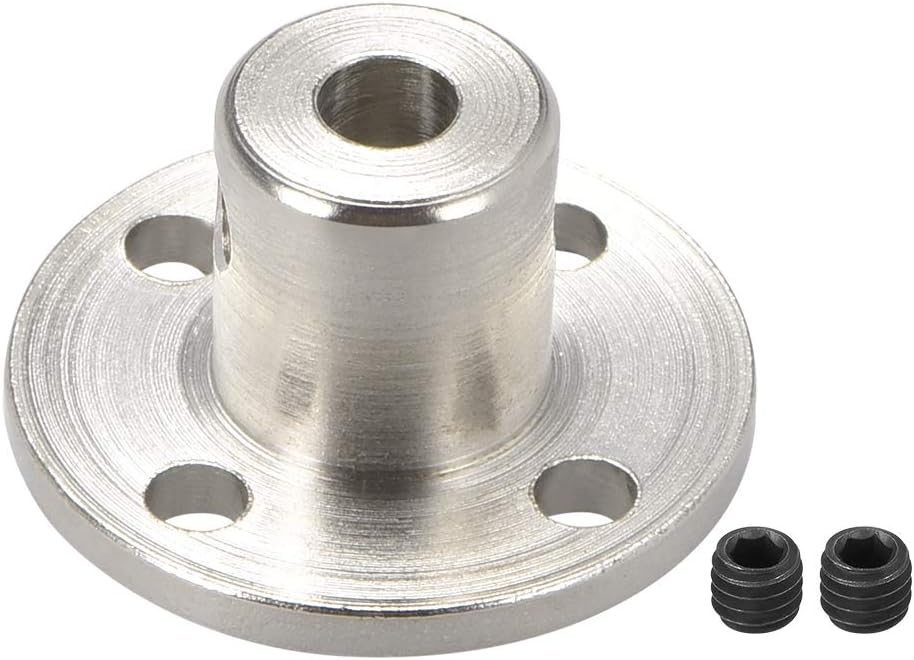 uxcell 4mm Inner Dia H12*D10 Rigid Flange Coupling Motor Guide Shaft Coupler Motor Connector for DIY Parts