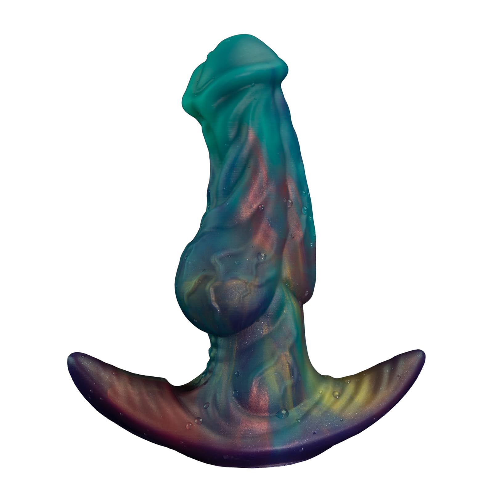 AMAZBEE Consolador gigante para masaje prostático Consoladores anales de silicona con nudos Dilatador anal portátil con base en T Juguete sexual para adultos (L)