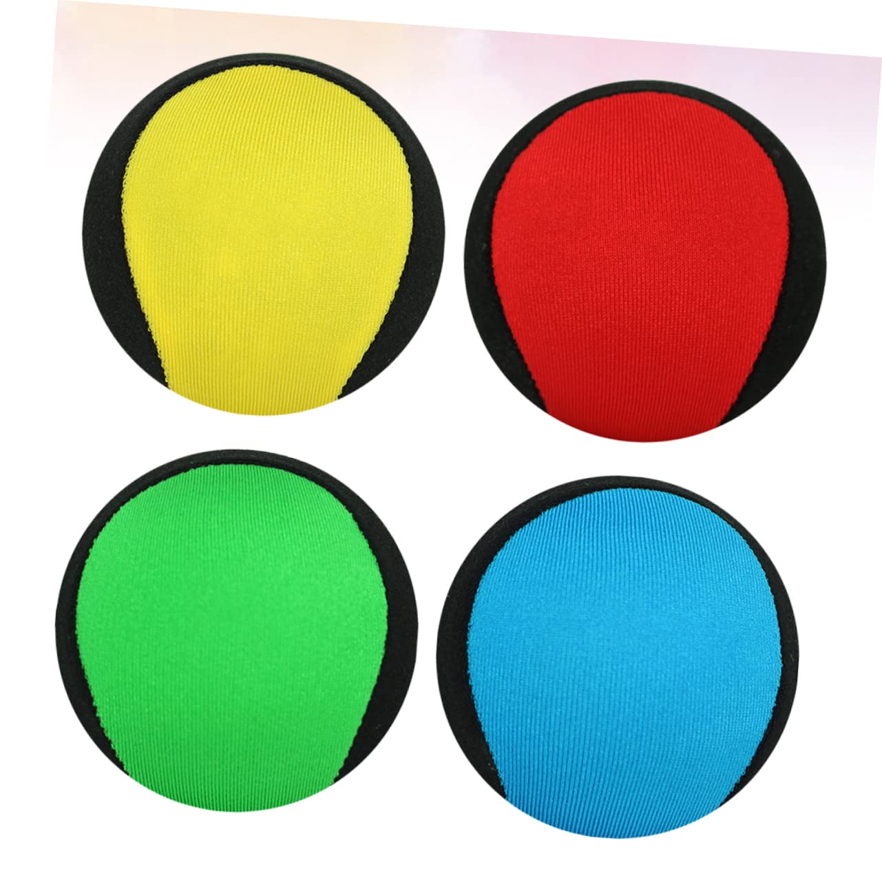 HANABASS 4Pcs Balls Beach Pool Yellow Black Green Black Blue Black Wine Red Black Fun Summer Play