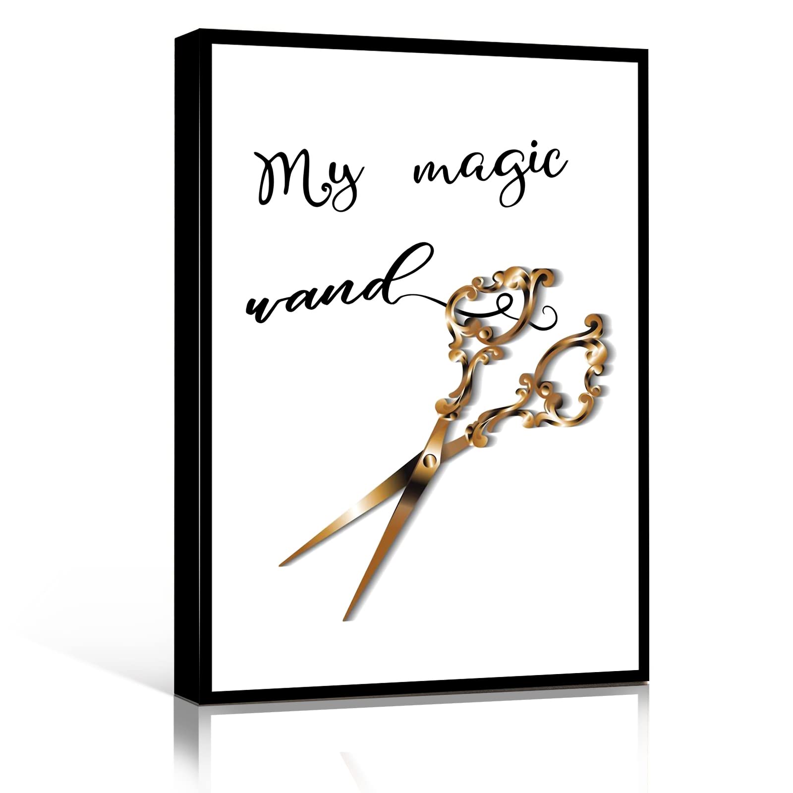 Amazon.com: Rainya Decor For Nail Art abstract wall art nail salon art wall  decor Hair Salon Decor Hair Stylist Hair Salon Wall Art Scissors Gold Decor  Hairdresser 8x12inch Framed Modern Canvas Wall
