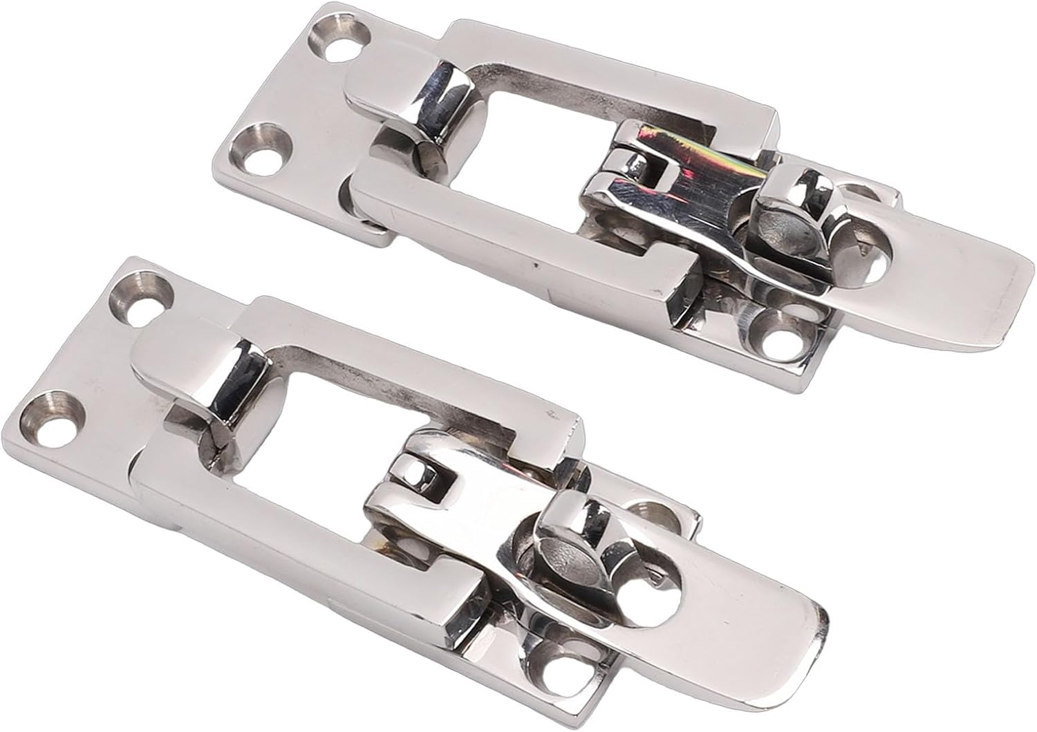 Boat Anti Rattle Latch, Stainless Steel Lockable Fastener Clamp for Hatch Door with Center Tension Cam and Padlock Hole, Marine Grade 316, Quiet Operation, Easy Installation