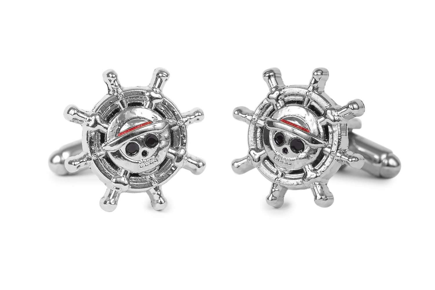 Gemelolandia | Gemelos para Camisa Timon Pirata con Sombrero de Paja Anime | Gemelos para Bodas y en Eventos formales | Da un toque Elegante | Complementos de Moda Para Hombres…