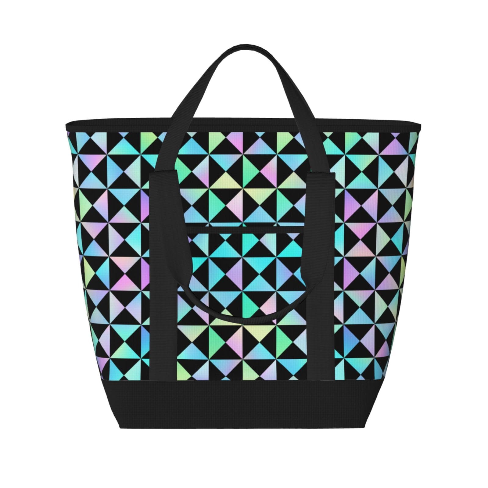 Sac d'épicerie isotherme réutilisable grand format à motif diamant pour courses