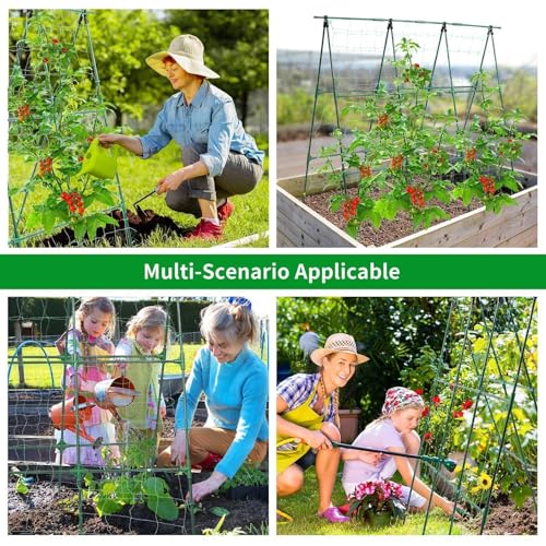 Treillis de concombre de jardin en A de 127x121 cm avec filet - 8