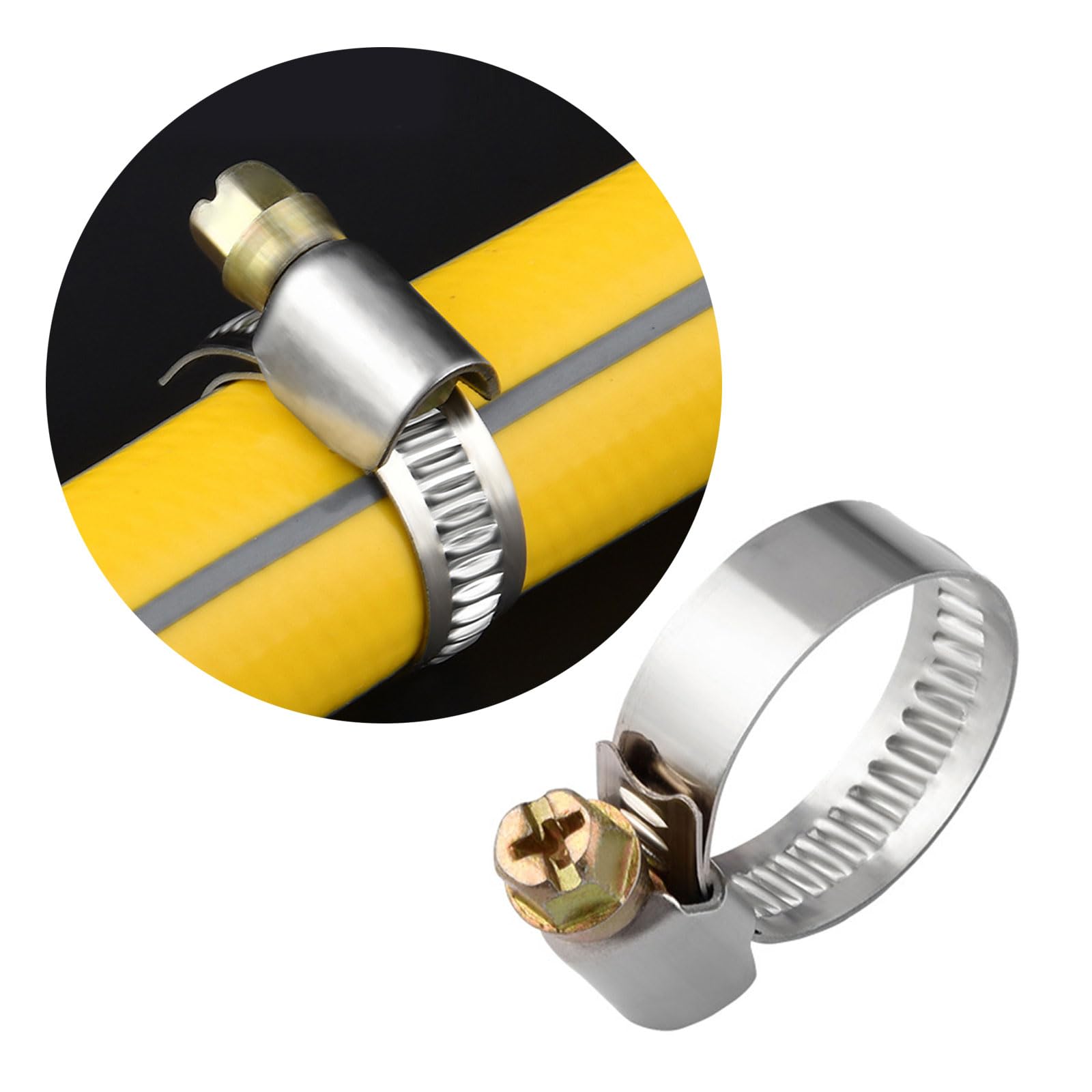 REDYY 10xSteel Hose Clamps,10pcs Steel Hose Clamp Clip Water Pipe Clamps Metal Clip for Secure Pipe Fitting & Leak Prevention in Plumbing Project