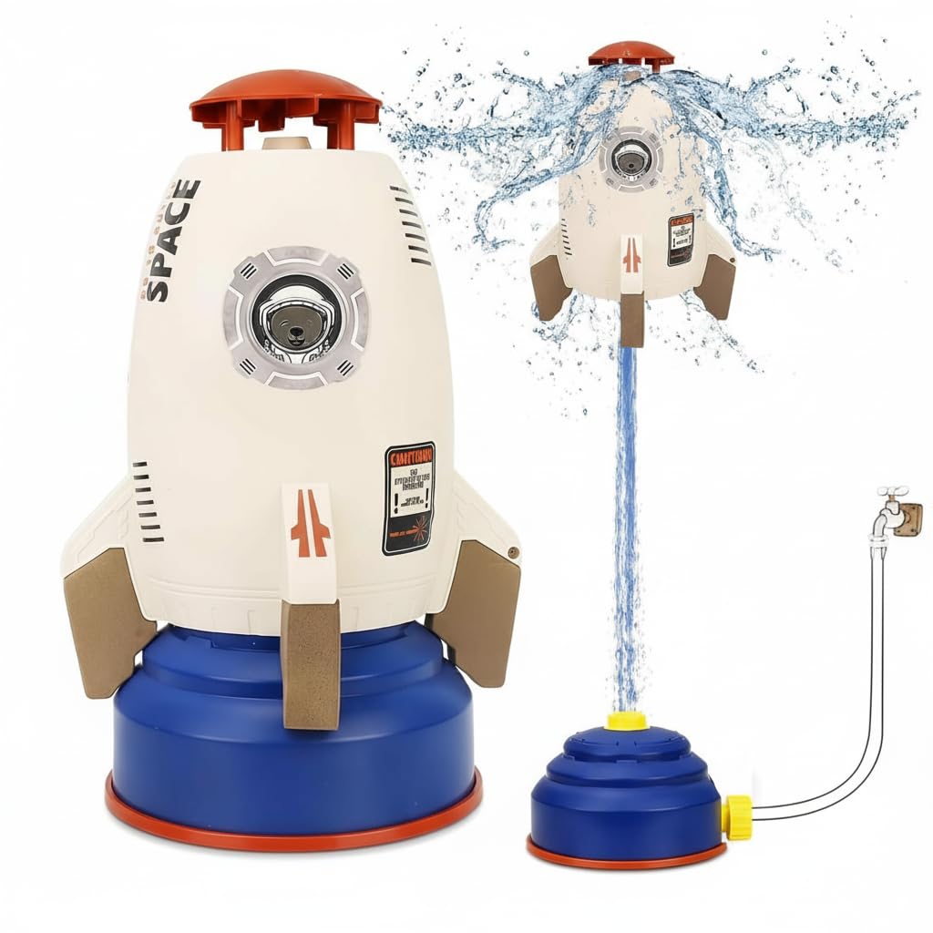 Jugutoz Outdoor Water Rocket Sprinkler Toy for Kids | Backyard Splashing Summer Toy for Toddlers & Children Age 1-8 | Fun Water Spray Play Toy for Boys & Girls 4
