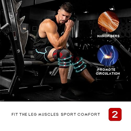 Miniatura 3 de Rodillera con correa ajustable, rodillera profesional de compresión para hombres y mujeres, rodillera antideslizante para protección de