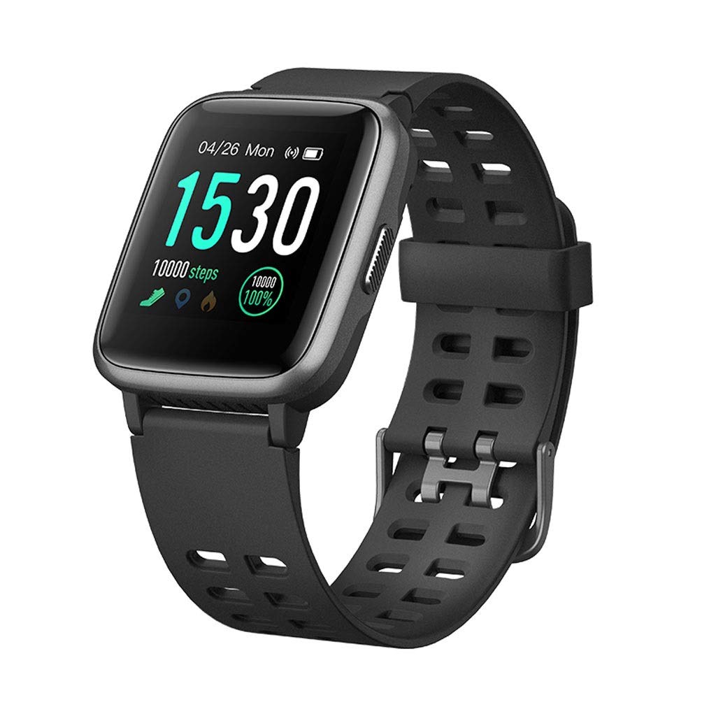 Activity tracker Nero intelligente Watch, Fitness Tracker for donne degli uomini, vigilanza di forma fisica cardiofrequenzimetro IP68 impermeabile Guarda con Calorie Tracker Passo sonno, compatibile c