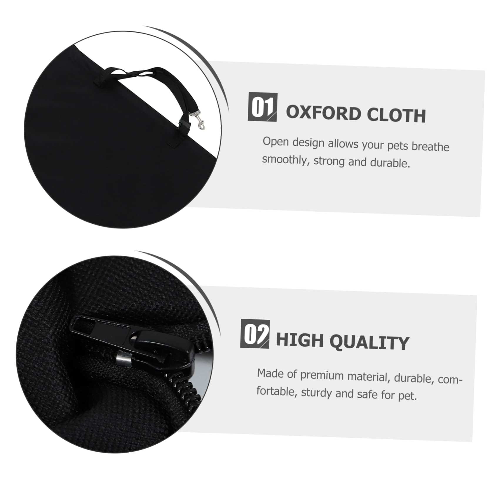 Asiento para Perros y Gatos para Coche Ajustable de Oxford Negro