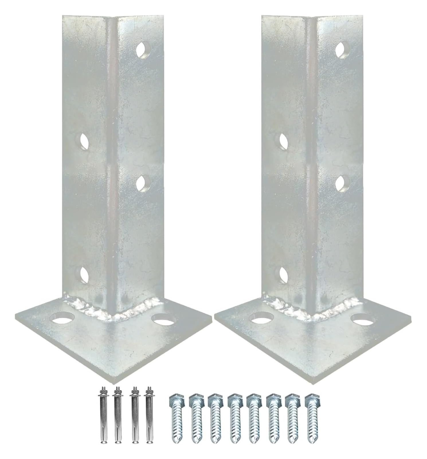 Fence Posts， for Concrete Deck Mailbox, 2x2 3x3 4x4 4x6 6x6 7x7 8x8 10x10, Fence Post Anchor, Stainless Steel(2 Pcs)