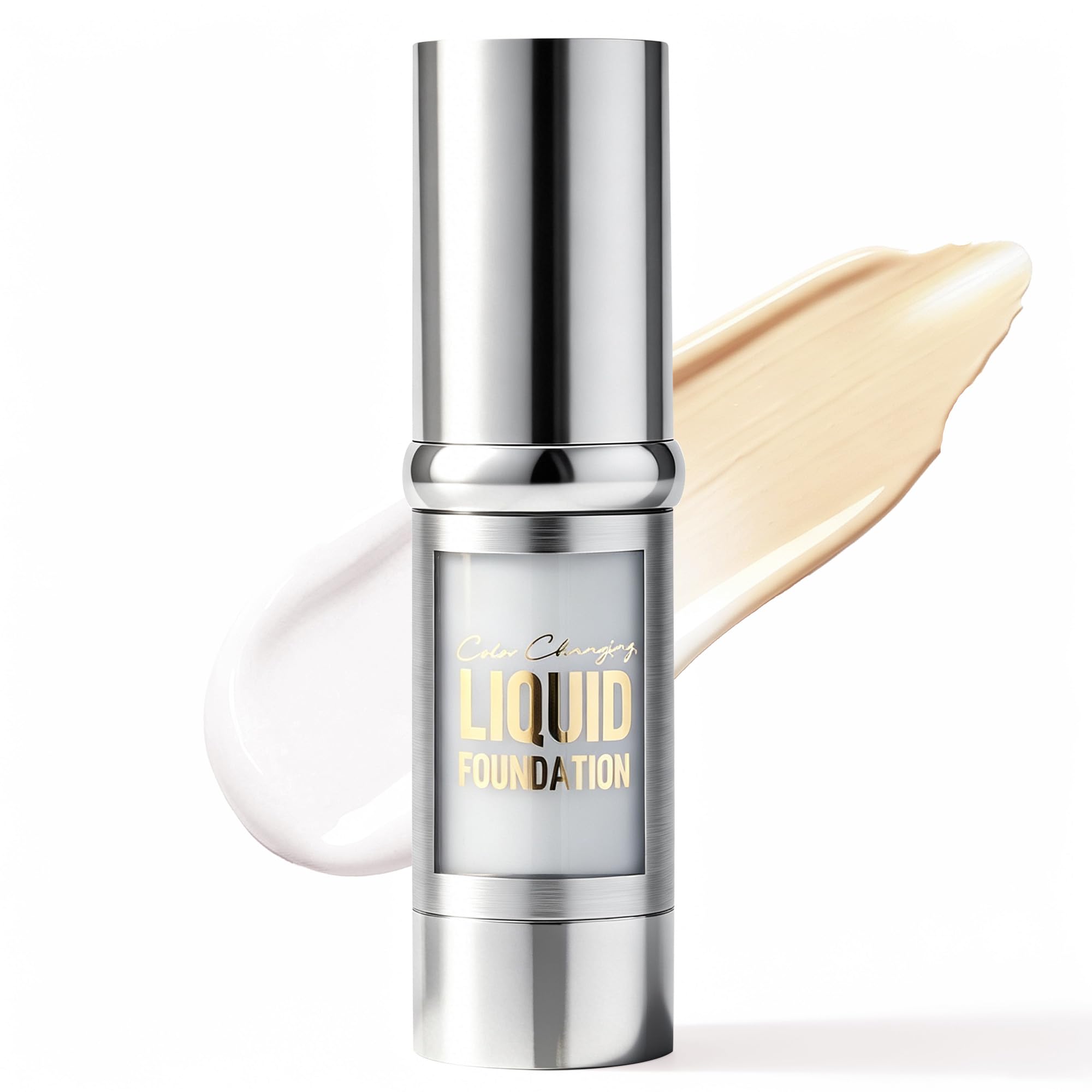 VIOLA HOUSE Color Changing Foundation for Mature Skin, Self Adjusting Natural Finish That Matches Your Tone, Concealer Cosmetic Lightweight Makeup, Longwearing & Waterproof, Light Tone (1.0 oz/30ml) 1 Fl Oz (Pack of 1) light skin color