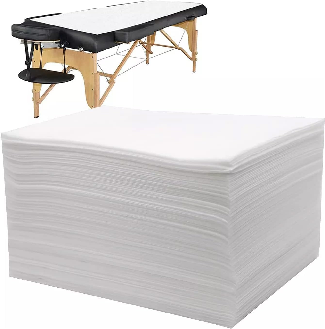 Disposable bedsheet for Salon, spa, Parlor, Massage Table, Travel, Hotels (25 Pcs, White, 31x72inch, nonwoven Fabric)