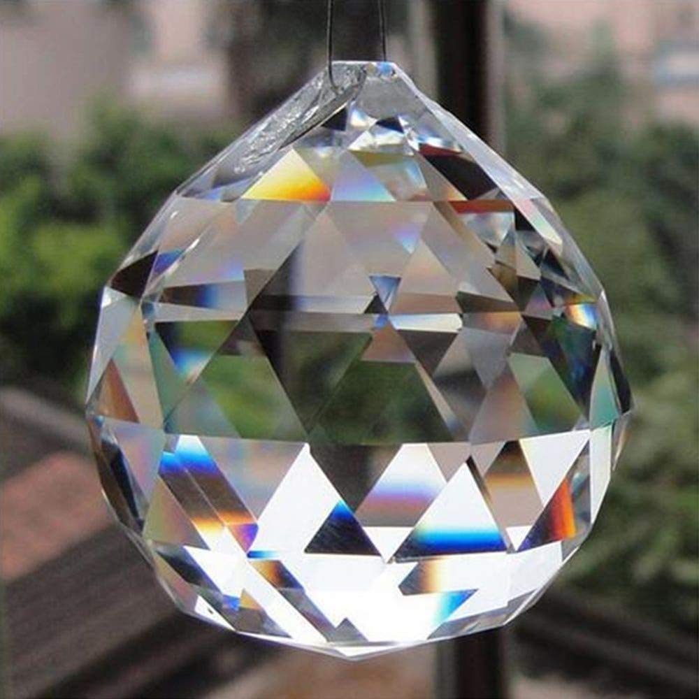 Clear Crystal Hanging Ball Feng Shui Prisms Sun-Catcher Window Decorative Good Luck Prosperity - Home Decoration/Gifting-image-21